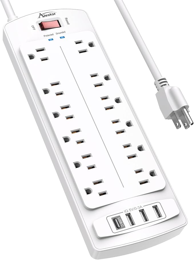 ALESTOR 6 Ft Surge Protector Power Strip by Alestor