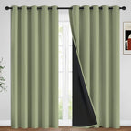 Yakamok 100% Blackout Curtains for Bedroom 84 Inch Length, Light Blocking Drapes by Yakamok