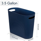 rejomiik Small Bathroom Trash Can, 3.5 Gallon Slim Garbage Can, 2 Pack Navy | - Image 6