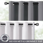 Yakamok Grey 100% Blackout Curtain Panels 96 inches, 2 Panels | Blackout - Image 2
