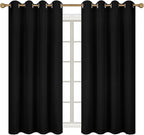 Diraysid 100% Blackout Curtains Black Linen Curtains - Image 3