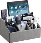 PU Leather Desk Organizer, Remote Control Holder, Office Desk Accessories by MEIBOOCH