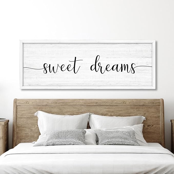 Sweet Dreams Wall Decor Above Bed 41.3''×15'' Large Farmhouse Wall Decor by Rutiyoka