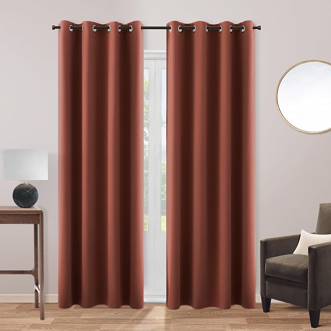KOUFALL Terracotta Boho Curtains Blackout by KOUFALL