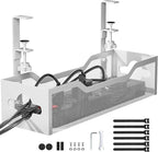 Under Desk Cable Management Tray No Drill, 13.38'' Metal Tray by Litwaro
