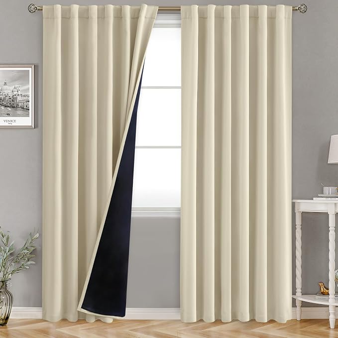 BGment Beige 100% Blackout Curtains by BGment