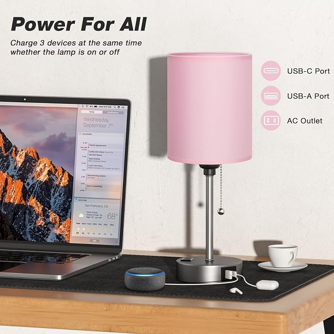 Small Bedside Table Lamp for Bedroom - Image 3