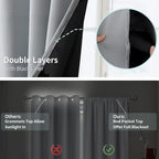 BGment Light Grey 100% Blackout Curtains - Image 7