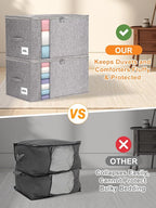 punemi 60L Sturdy Comforter Storage Bag, Blanket Organizer 2 Pack, Zipper & 2 - Image 4
