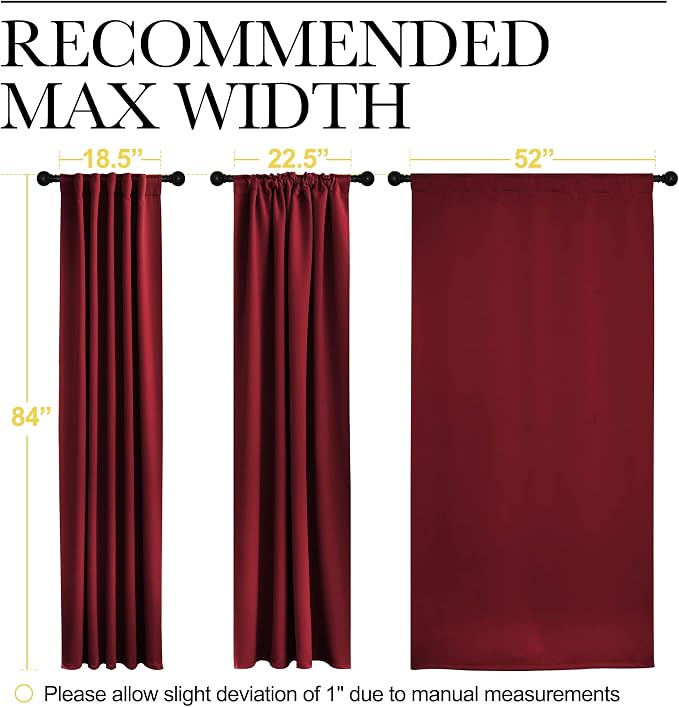 NICETOWN Christmas Burgundy Blackout Window Draperies Curtains - Image 7