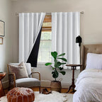 BGment Greyish White 100% Blackout 48 Inch Curtains - Image 9