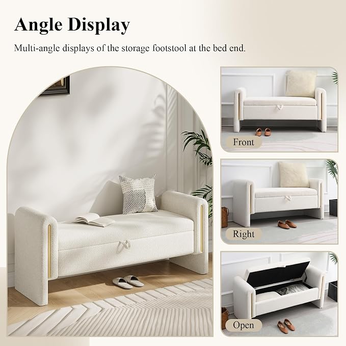 Storage Ottoman Bench, End of Bed Bench - Image 5