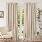 BGment Cream Beige Velvet Curtains - Image 2