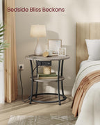 VASAGLE 21.7-Inch Round Side Table, 2-Tier End Table | Nightstand - Image 6