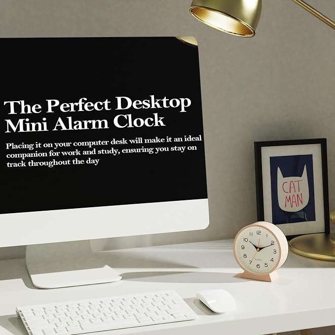 AYRELY® 4.5" Analog Alarm Clock, Small Retro Desk Clock and Table Clock | - Image 4
