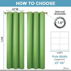 Diraysid Light Green Grommet Blackout Curtains - Image 3