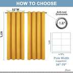 Diraysid Yellow Grommet Blackout Curtains - Image 6