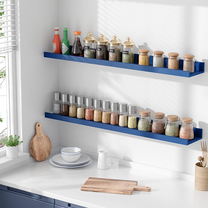 upsimples Floating Shelves for Wall Decor Storage, 15.7'' | Wall Mounted Wood - Image 5