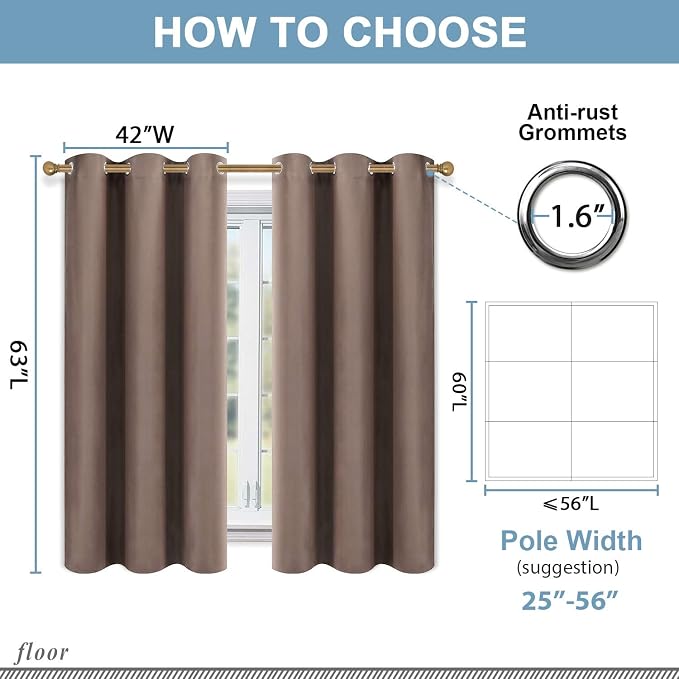 Diraysid Cappuccino Grommet Blackout Curtains - Image 5