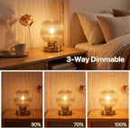 Elenhome Amber Touch Glass Table Lamp, 3-Way Dimmable Bedside Lamp, Vintage - Image 3