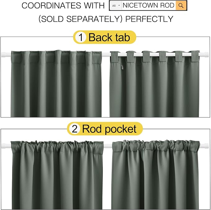 NICETOWN Short Curtains for Kitchen Window - Image 3