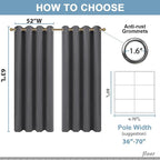 Diraysid Grey Grommet Blackout Curtains - Image 7