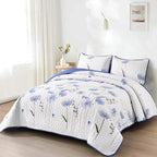 Dinjoy Quilt Set Full Size, Floral Botanical Bedspread - Image 3