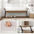 LukeAlon Modern Chenille Ottoman Bench - Image 3