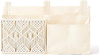 Mkono Bedside Caddy, Macrame Bunk Bed Hanging Organizer, 7 Pockets Ivory | Dorm by Mkono