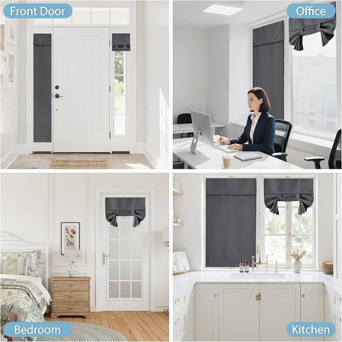 RYB HOME Kitchen Window Curtains Stick on Small Curtains - Image 9