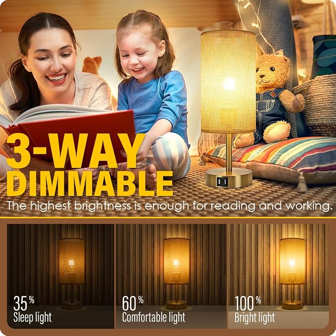 Yarra-Decor Bedside Lamp with USB Port - Image 2