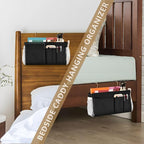 Black Bedside Caddy Storage Bag Bedside Organizer - Image 7