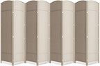 8 Panel Folding Room Divider, Woven Privacy Screen, handcrafted diamond pattern by cocosica