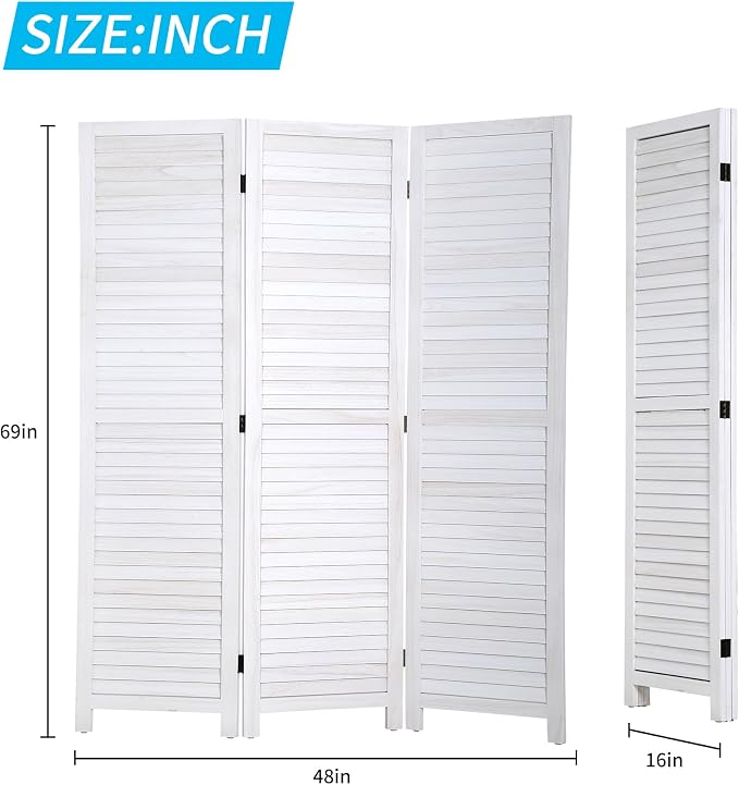 BLKMTY Room Divider 4 Panel Folding Screen Wood Screen Dividers 5.6ft Tall - Image 7