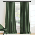 RYB HOME Green Velvet Curtains 72 inches by RYBHOME
