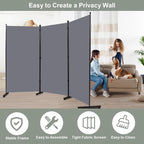 Room Divider 3 Panel Folding Privacy Screen, Round Pad Design Wall Divider | - Image 4