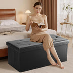 Sweetcrispy 43 Inch Storage Ottoman Bench, Folding Ottoman - Image 9