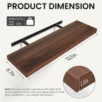BAYKA Walnut-Like Floating Shelves 22.5in, 2 Pack, Wall Mounted Wall Decor | - Image 3