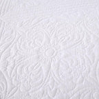 ROOMLIFE Quilt Set Full Size 3D Floral Embroidery Pattern 3-Piece Cotton - Image 4