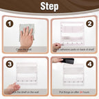Wall Mount Shelf Organizer, Adhesive Bedside Shelf Accessories - Image 4