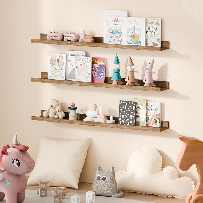 upsimples Floating Shelves for Wall Decor and Storage, Nursery Room, Coffee Bar - Image 6