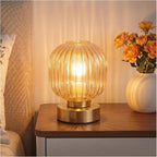 Elenhome Amber Touch Glass Table Lamp, 3-Way Dimmable Bedside Lamp, Vintage by Elenhome