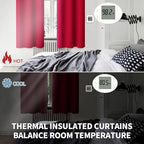 BGment Rod Pocket Red Blackout Curtains - Image 3