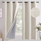 YoungsTex Linen Blackout Curtains 63 Inch Length by YoungsTex