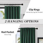 Dark Green Blackout Thermal Insulating Window Curtain Panels - Image 2