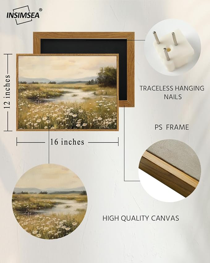 InSimSea Framed Canvas Wall Art Vintage Decor, Farmhouse Wall Decor - Image 4
