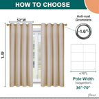 Diraysid 100% Blackout Curtains Beige Linen Curtains - Image 5