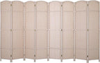 Room Divider 8 Panel 5.6 FT Tall Privacy Screen Waterproof Wood Frame Partition by PayLessHere