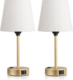 Gold Bedside Lamps Set 2 for Bedroom - Image 9