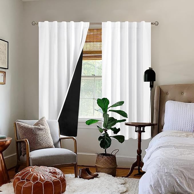 BGment Pure White 100% Blackout Curtains 63 Inches Long - Image 9